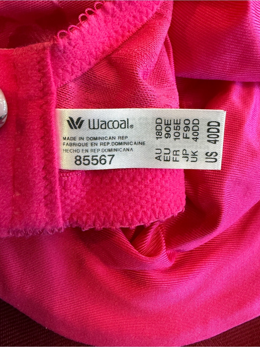 Wacoal Pink Floral Jacquard Underwire Bra Size 40DD NWT - Picture 9 of 12